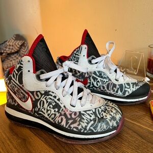 Nike Kids Black and Red Graffiti Sneakers